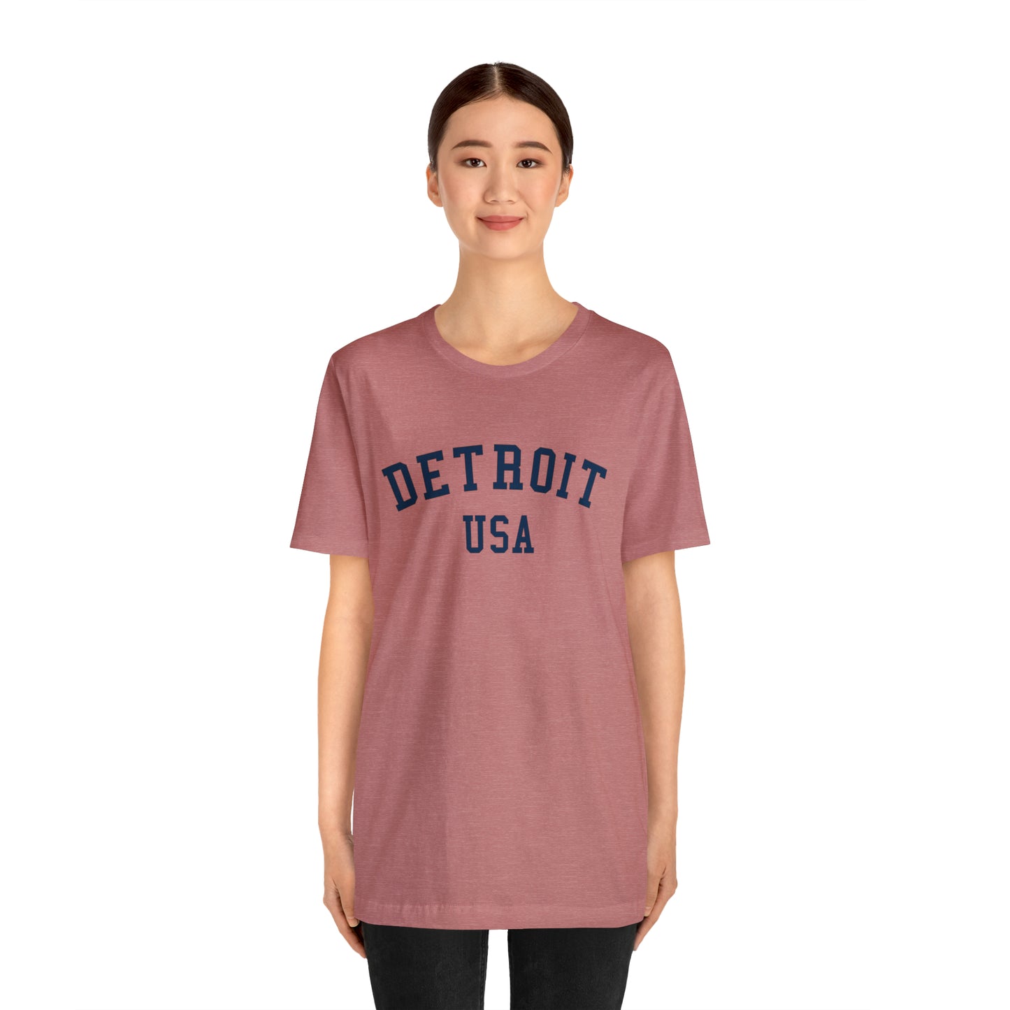 'Detroit USA' T-Shirt (Collegiate Font) | Unisex Standard