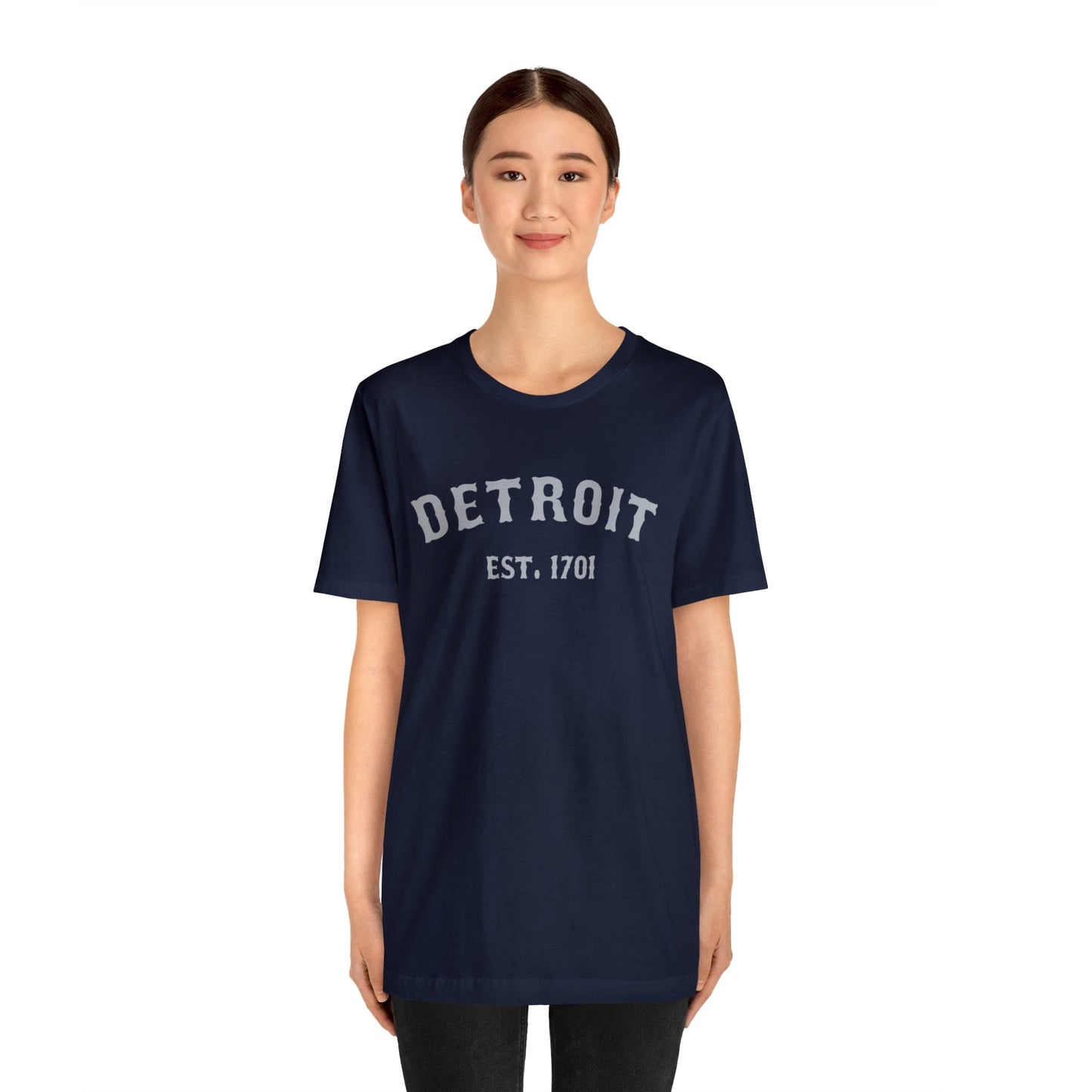 Detroit EST. 1701' T-Shirt (Silver Ballpark Font) | Unisex Standard