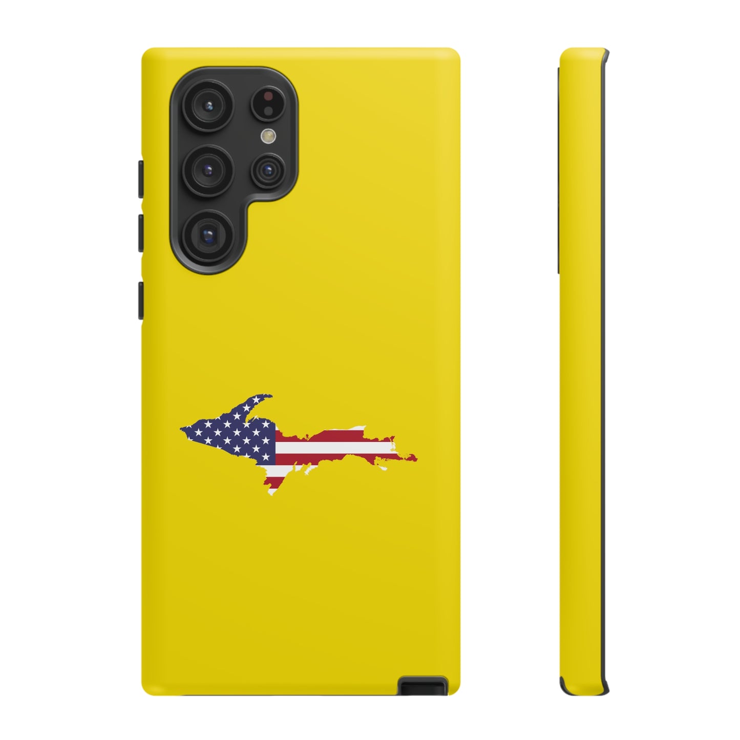 Michigan Upper Peninsula Tough Phone Case (Gadsen Yellow w/ UP USA Flag Outline) | Samsung & Pixel Android