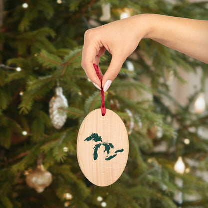 Great Lakes Christmas Ornament | Wooden - Laconic Green