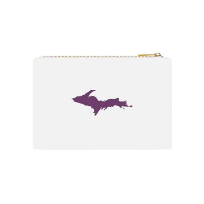 Michigan Upper Peninsula Cosmetic Bag (Plum Outline) | Cotton Canvas