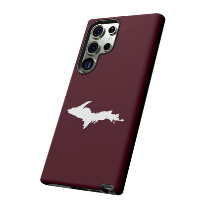 Michigan Upper Peninsula Tough Phone Case (Pinot Red w/ UP Outline) | Samsung & Pixel Android