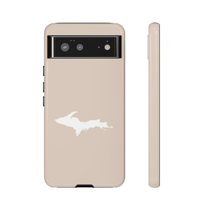 Michigan Upper Peninsula Tough Phone Case (White Pine Color w/ UP Outline) | Samsung & Pixel Android