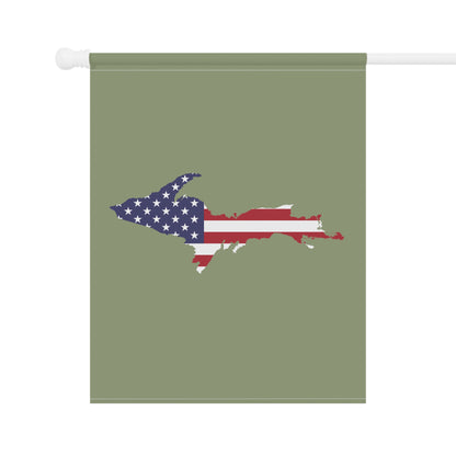 Michigan Upper Peninsula Home & Garden Flag (w/ UP USA Flag) | Beachgrass Green