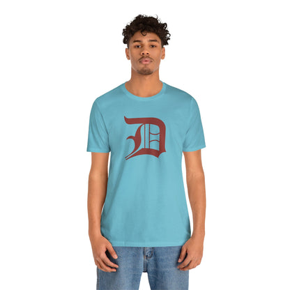 Detroit 'Old English D' T-Shirt (Ore Dock Red) | Unisex Standard