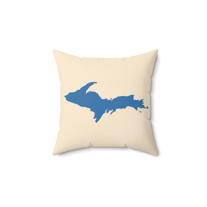 Michigan Upper Peninsula Accent Pillow (w/ UP Outline) | Champagne White