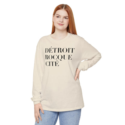 'Détroit Rocque Cité' Garment-Dyed T-Shirt | Unisex Long Sleeve