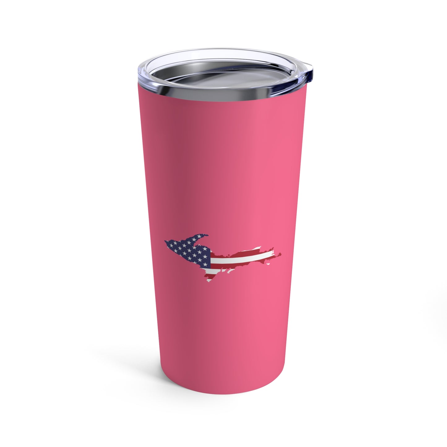 Michigan Upper Peninsula Tumbler (w/ UP USA Flag) | Rhodochrosite Pink - 20oz