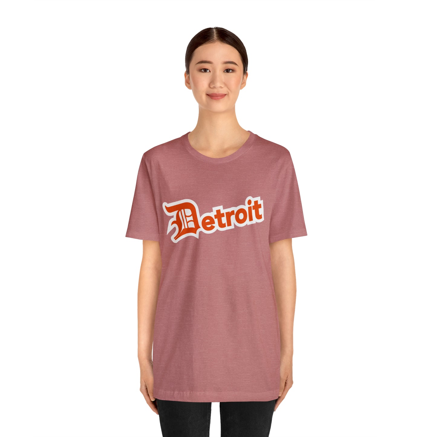 'Detroit' T-Shirt (Maple Leaf Orange w/ Old English 'D') | Unisex Standard