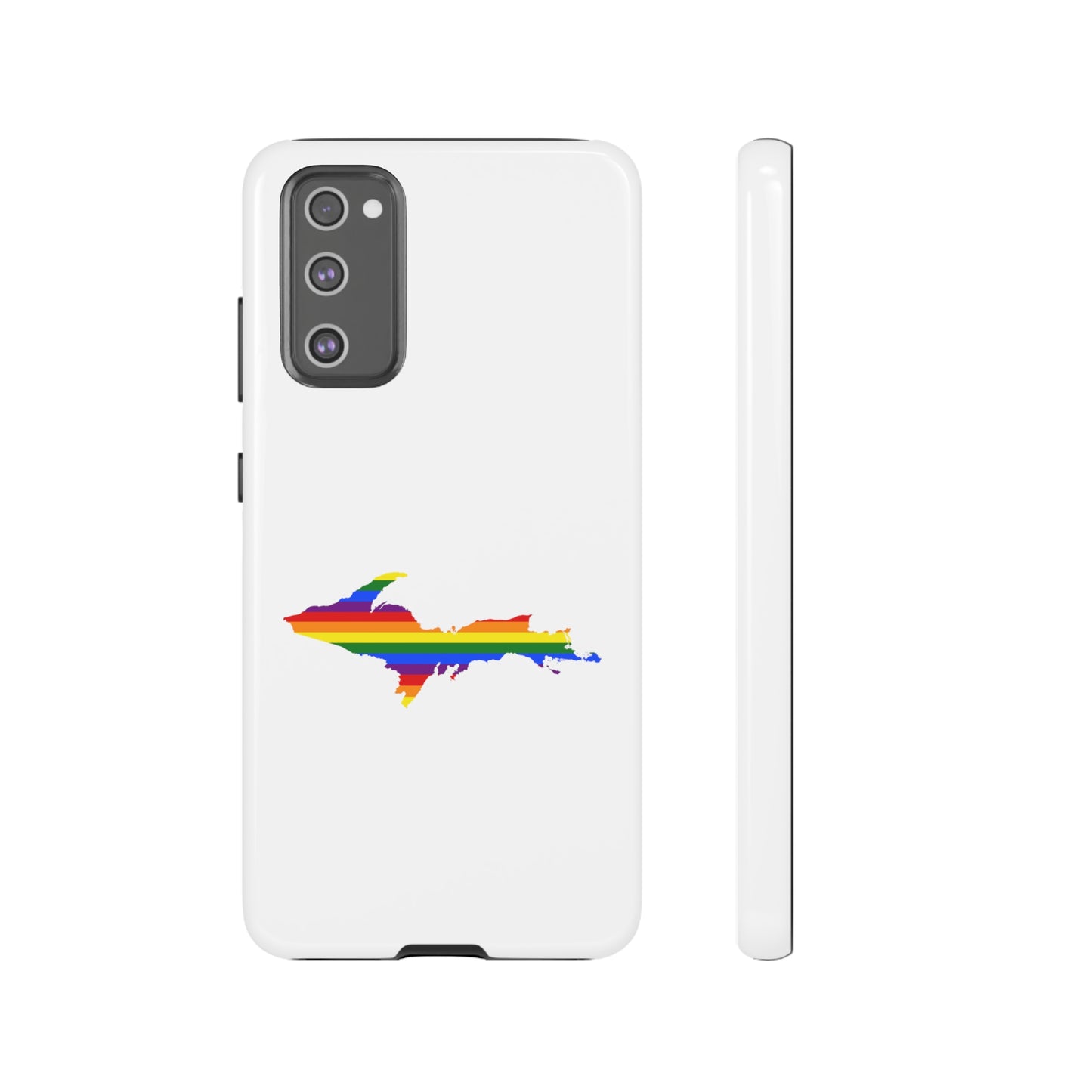 Michigan Upper Peninsula Tough Phone Case (w/ UP Pride Flag Outline) | Samsung & Pixel Android