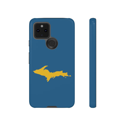 Michigan Upper Peninsula Tough Phone Case (Blueberry w/ Gold UP Outline) | Samsung & Pixel Android