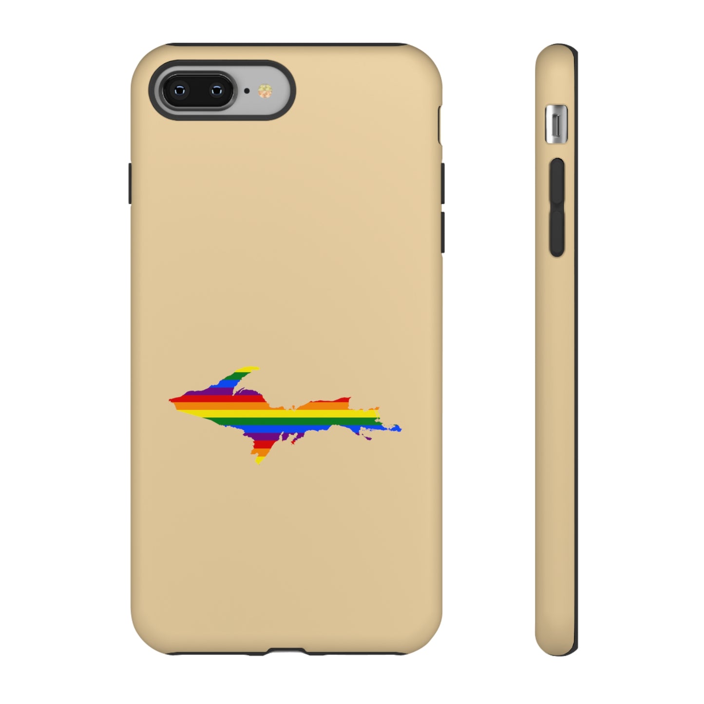 Michigan Upper Peninsula Tough Phone Case (Maple Color w/ UP Pride Flag Outline) | Apple iPhone