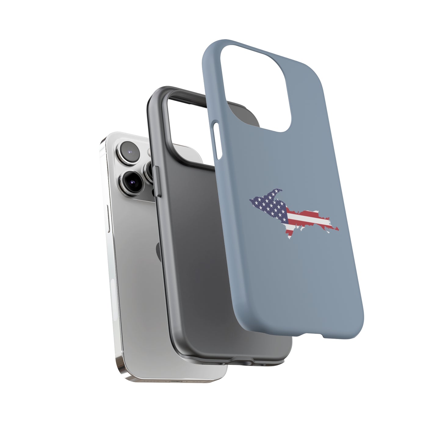 Michigan Upper Peninsula Tough Phone Case (B-24 Liberator Grey w/ UP USA Outline) | Apple iPhone