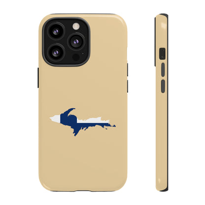 Michigan Upper Peninsula Tough Phone Case (Maple Color w/ UP Finland Flag Outline) | Apple iPhone