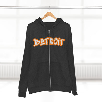 'Detroit' Hoodie (Orange Tag Font) | Unisex Full Zip