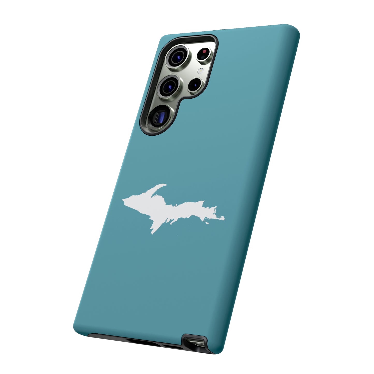 Michigan Upper Peninsula Tough Phone Case (Huron Blue w/ UP Outline) | Samsung & Pixel Android