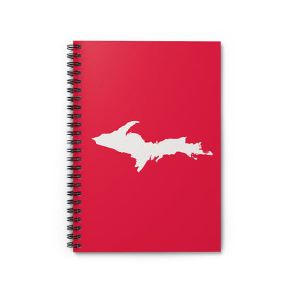 Michigan Upper Peninsula Spiral Notebook (w/ UP Outline) | Lighthouse Red