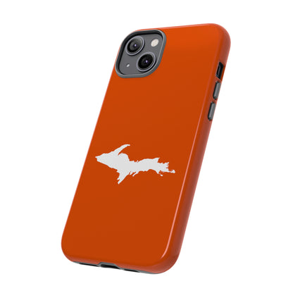 Michigan Upper Peninsula Tough Phone Case (Maple Leaf Orange w/ UP Outline) | Apple iPhone