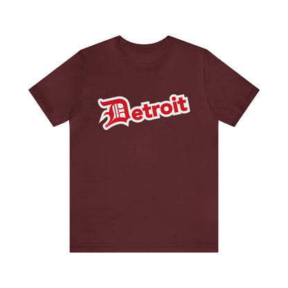 'Detroit' T-Shirt (Aliform Red w/ Old English 'D') | Unisex Standard