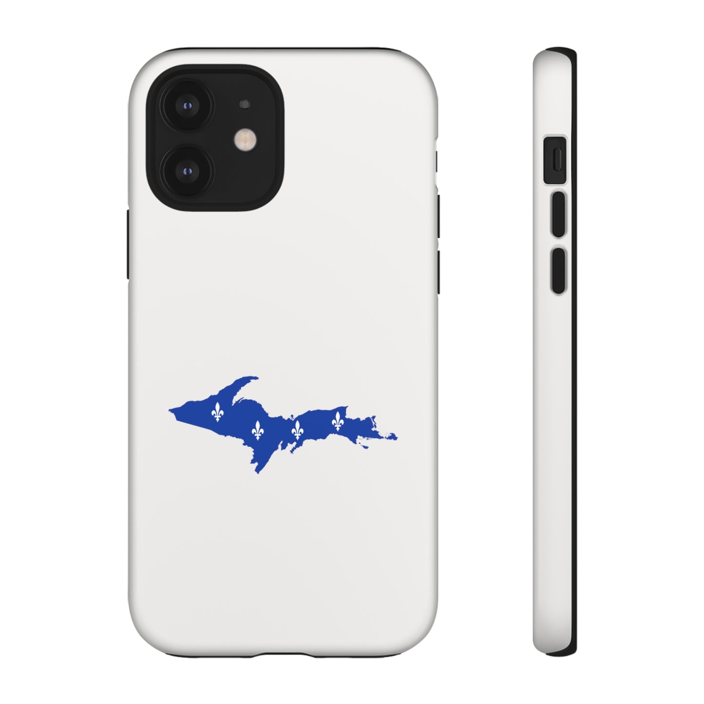 Michigan Upper Peninsula Tough Phone Case (Birch Bark White w/ UP Quebec Flag Outline) | Apple iPhone