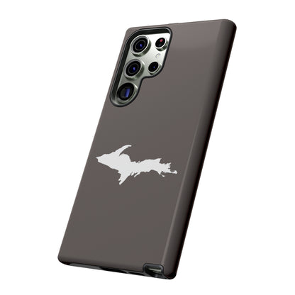 Michigan Upper Peninsula Tough Phone Case (Warren Tank Grey w/ UP Outline) | Samsung & Pixel Android