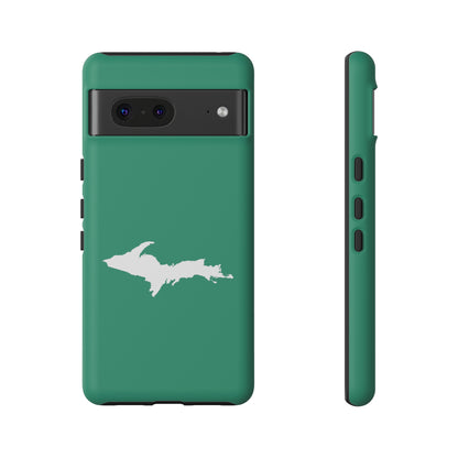 Michigan Upper Peninsula Tough Phone Case (Emerald Green w/ UP Outline) | Samsung & Pixel Android