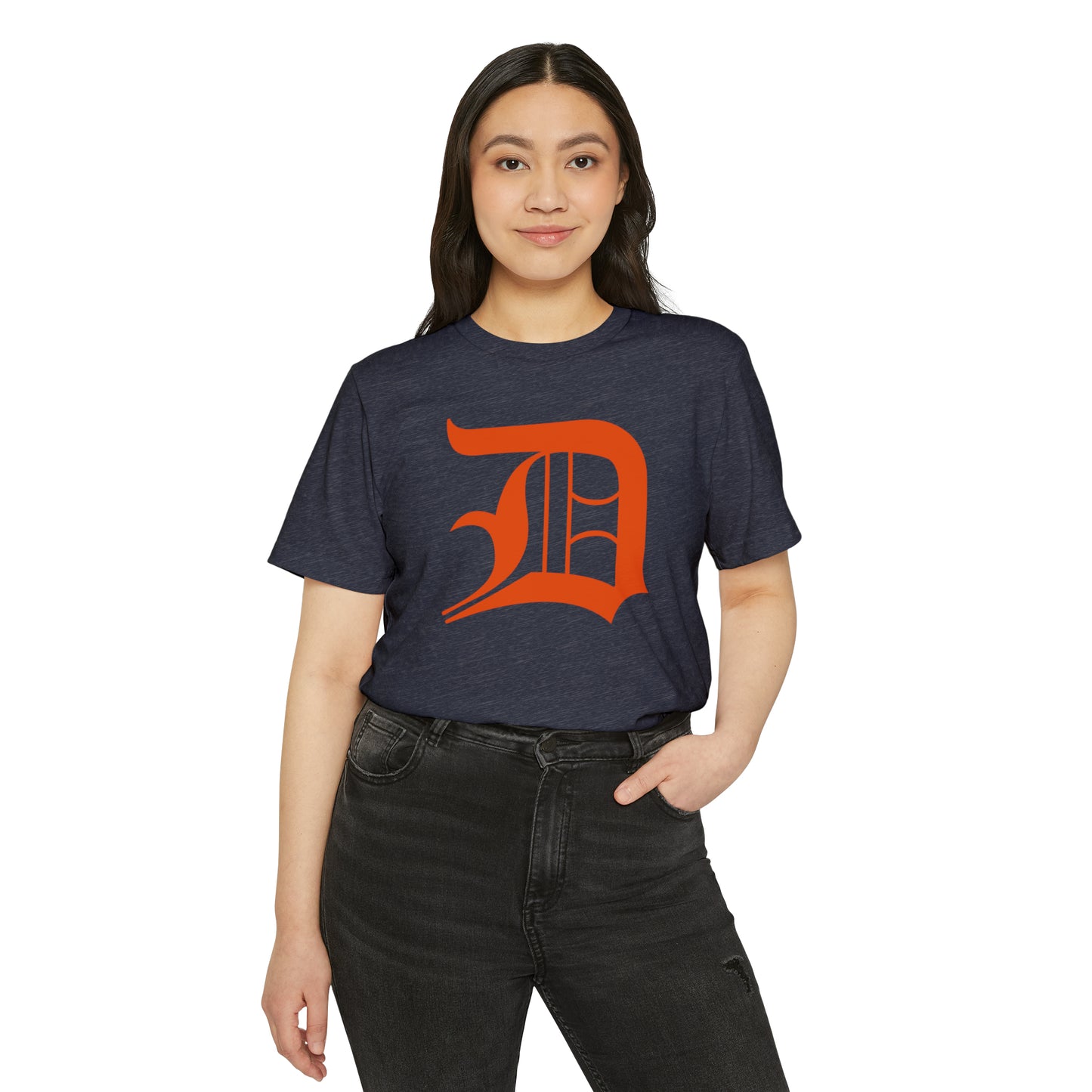 Detroit 'Old English D' T-Shirt (Maple Leaf Orange) | Unisex Recycled Organic