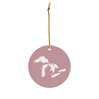 Great Lakes Christmas Ornament (Cherry Blossom Pink) | Ceramic - 4 Shapes