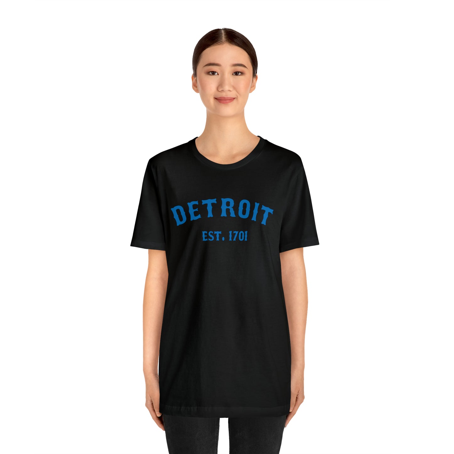 'Detroit EST. 1701' T-Shirt (Azure Ballpark Font) | Unisex Standard