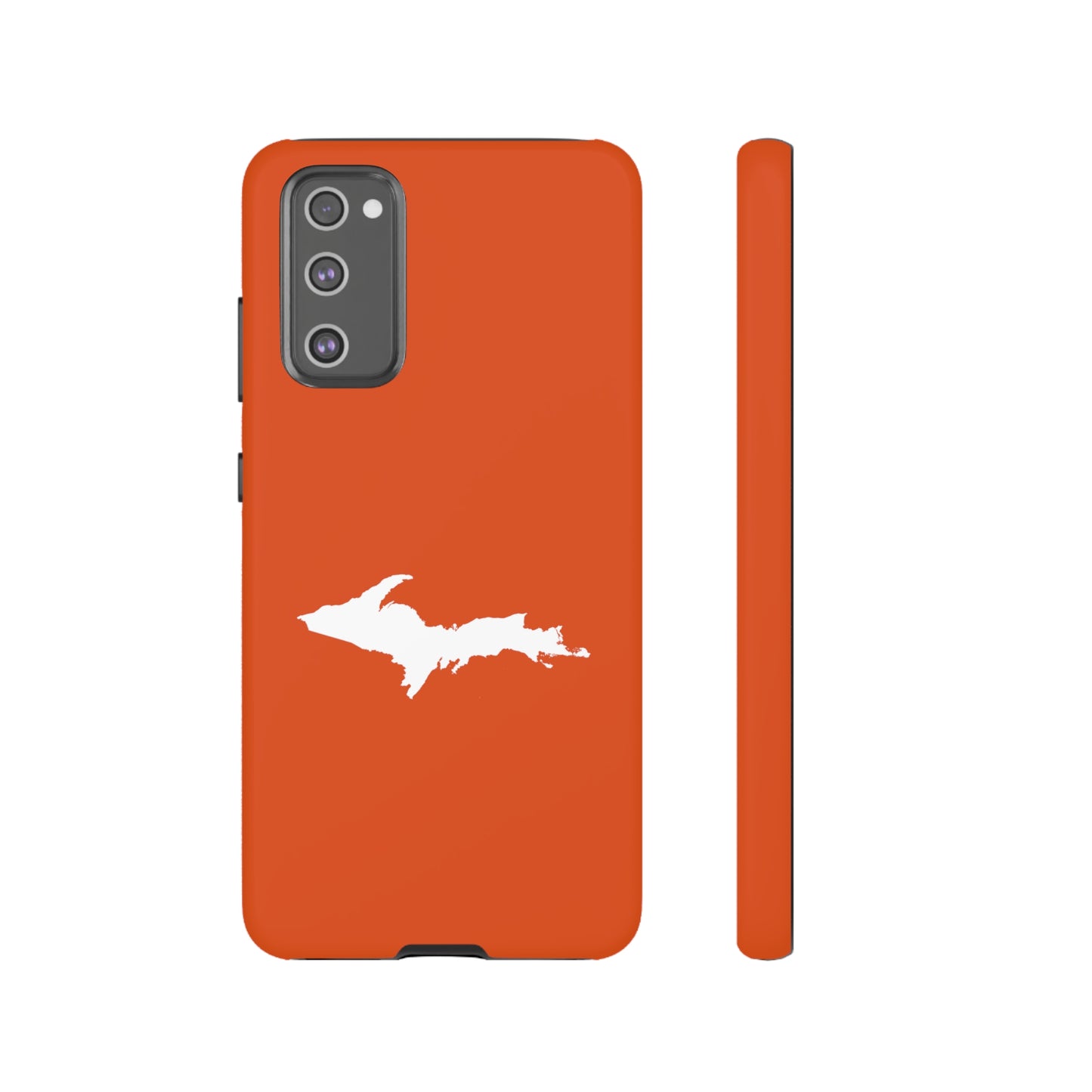 Michigan Upper Peninsula Tough Phone Case (Maple Leaf Orange w/ UP Outline) | Samsung & Pixel Android