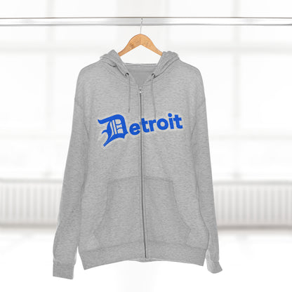 'Detroit' Hoodie (Motor Town Blue w/ Old English 'D') | Unisex Full Zip