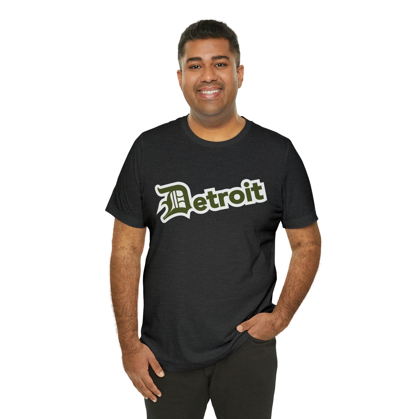 'Detroit' T-Shirt (Army Green w/ Old English 'D') | Unisex Standard