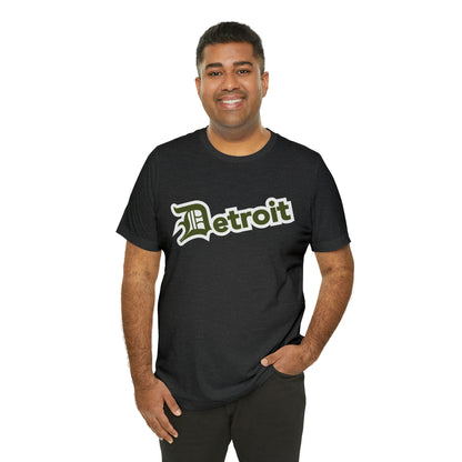 'Detroit' T-Shirt (Army Green w/ Old English 'D') | Unisex Standard