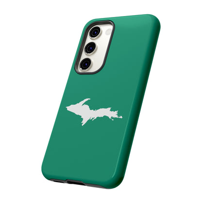 Michigan Upper Peninsula Tough Phone Case (Emerald Green w/ UP Outline) | Samsung & Pixel Android