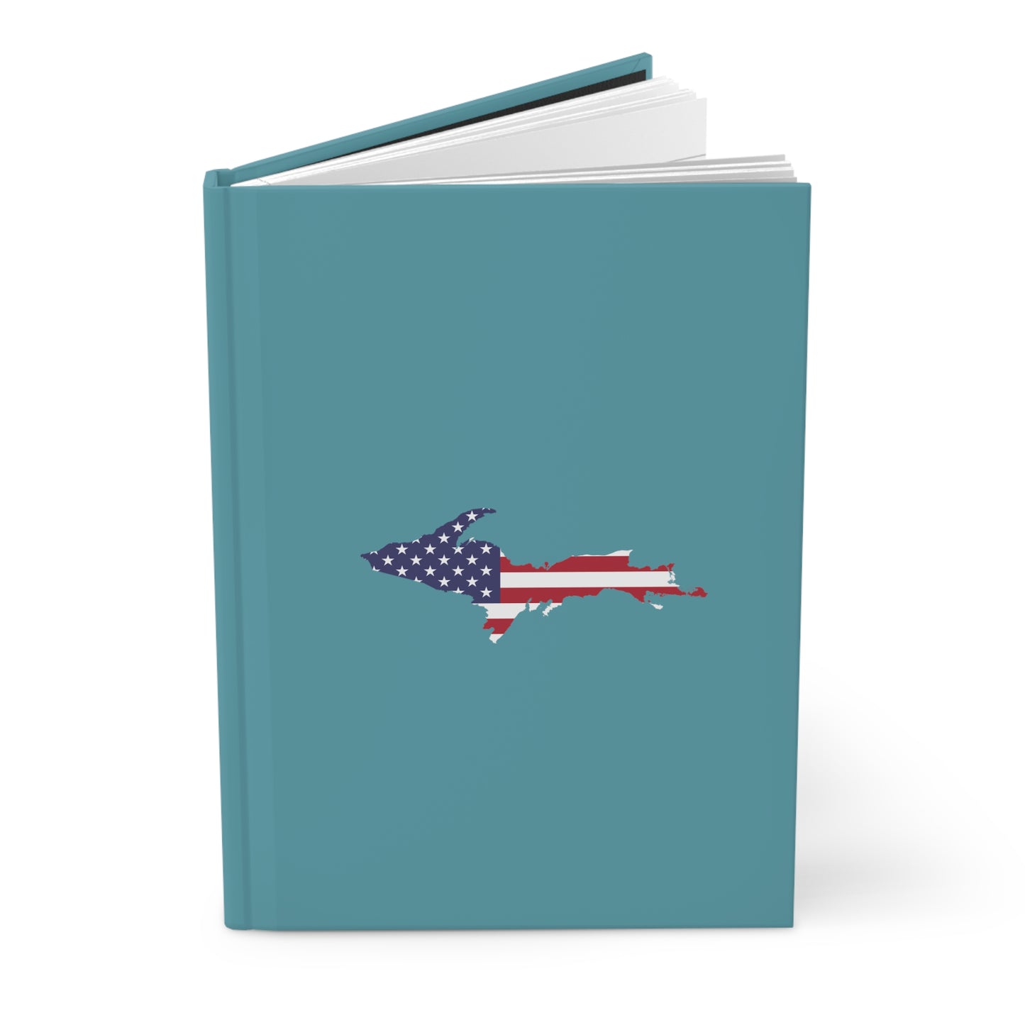 Michigan Upper Peninsula Hardcover Journal (w/ UP USA Flag) | Ruled - Lake Huron Blue