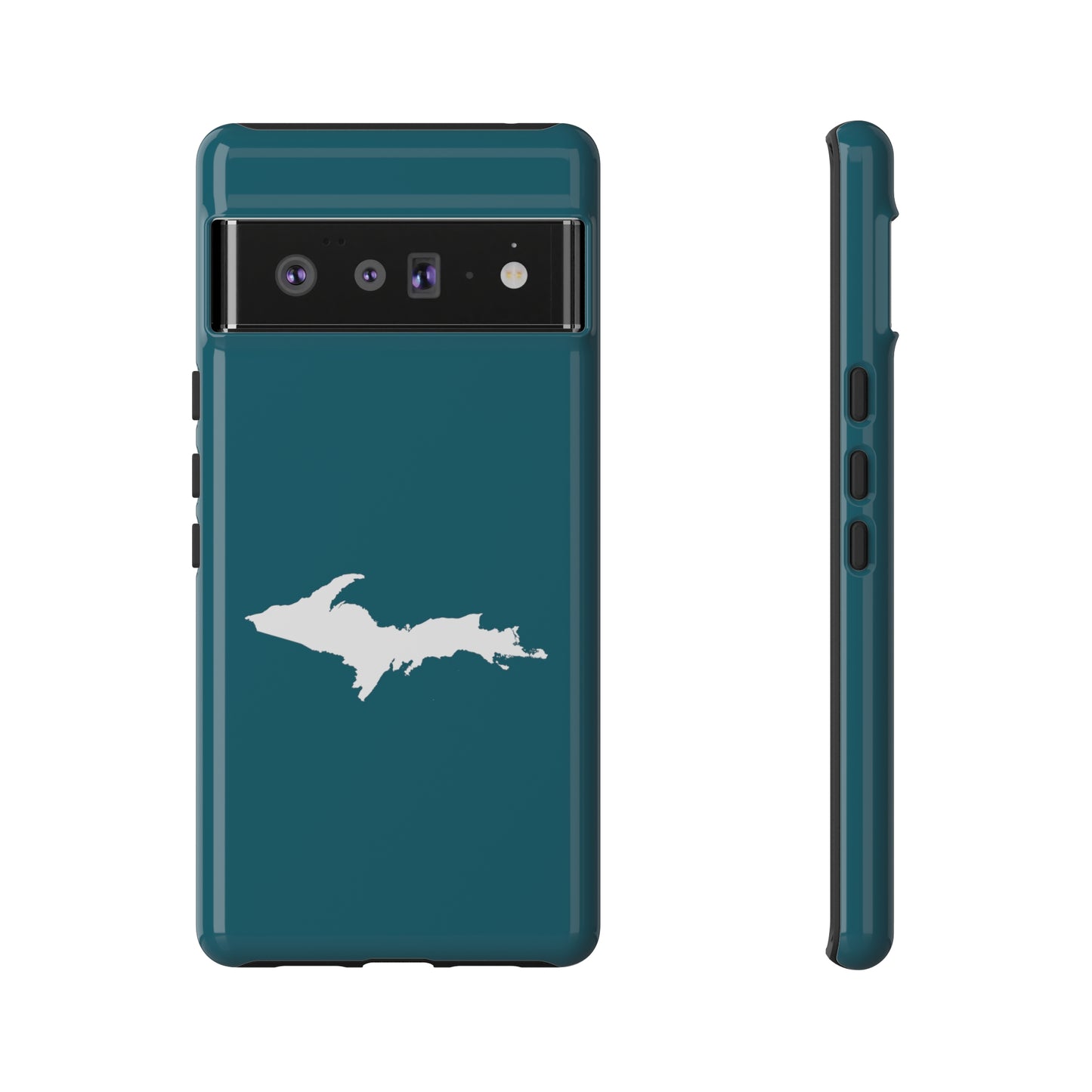 Michigan Upper Peninsula Tough Phone Case (Auburn Hills Teal w/ UP Outline) | Samsung & Pixel Android