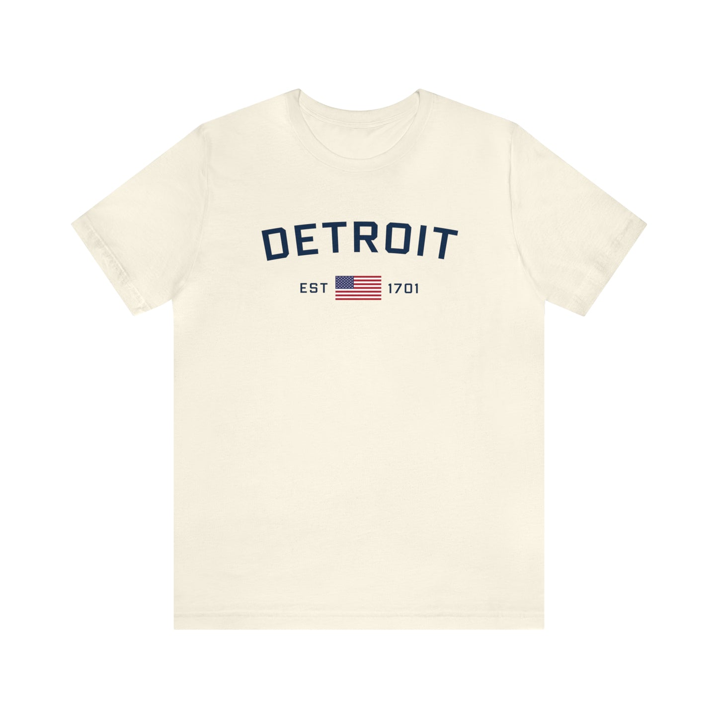 'Detroit EST 1701' T-Shirt (w/ USA Flag Outline) | Unisex Standard Fit