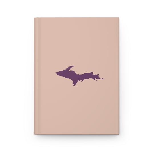 Michigan Upper Peninsula Hardcover Journal (Rose Gold w/ Plum Outline) | Ruled - 150pgs