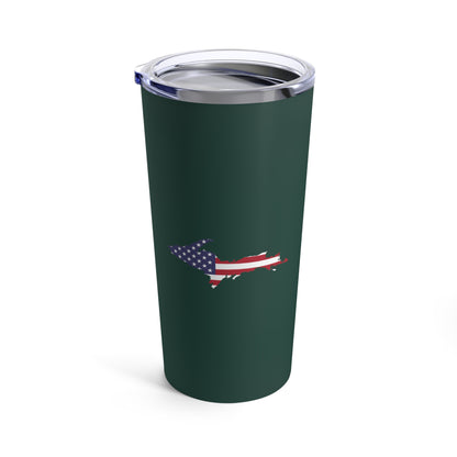 Michigan Upper Peninsula Tumbler (w/ UP USA Flag) | Laconic Green - 20oz