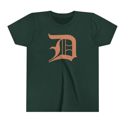 Detroit 'Old English D' T-Shirt (Copper Color) | Youth Short Sleeve