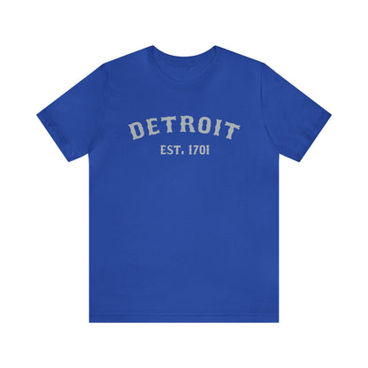 Detroit EST. 1701' T-Shirt (Silver Ballpark Font) | Unisex Standard