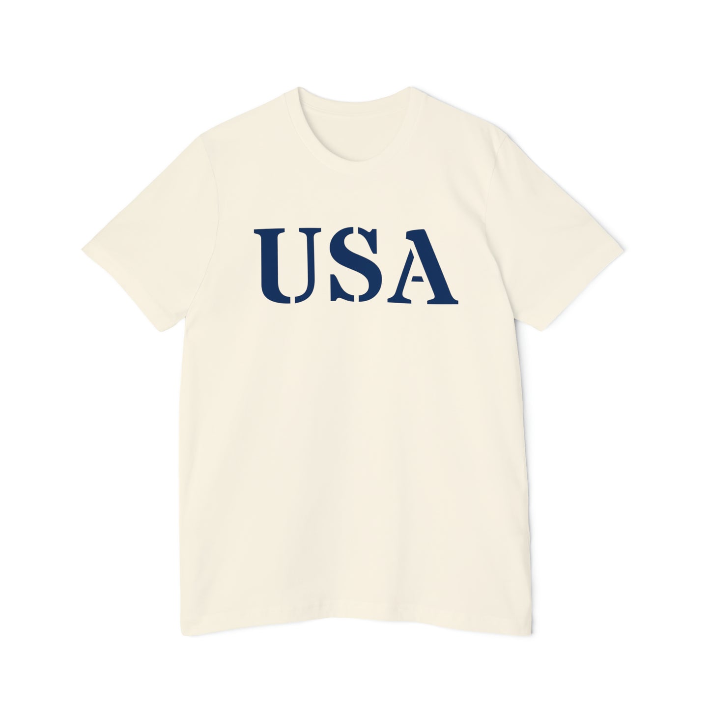 'USA' T-Shirt (Army Stencil Font) | Made in USA