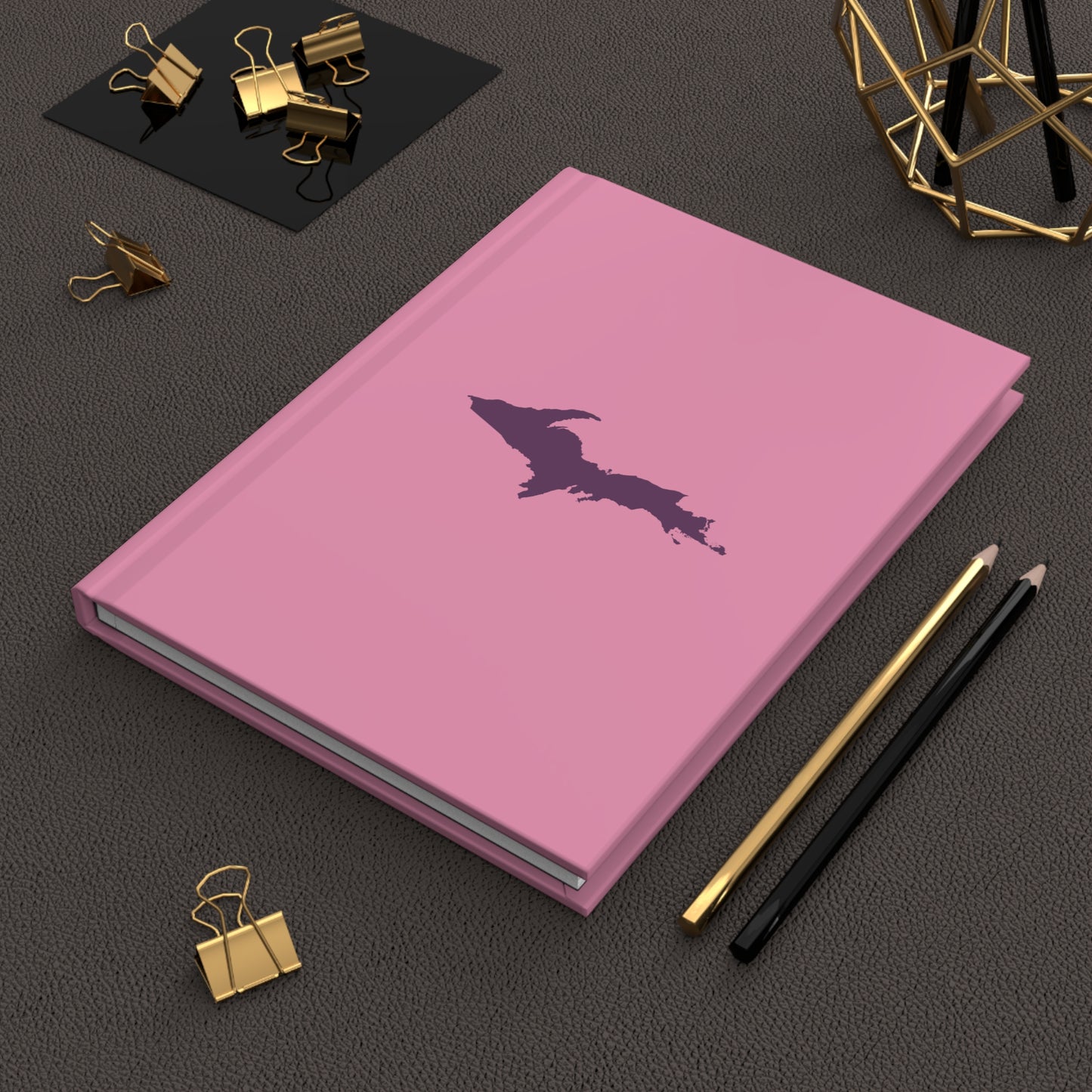 Michigan Upper Peninsula Hardcover Journal ('67 Caddie Pink w/ Plum Outline) | Ruled - 150pgs