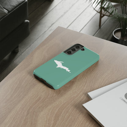 Michigan Upper Peninsula Tough Phone Case ('64 Metallic Mint Green w/ UP Outline) | Samsung & Pixel Android