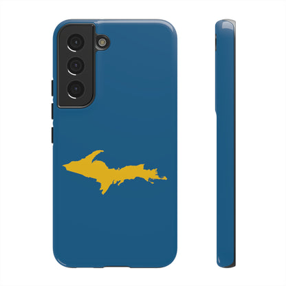 Michigan Upper Peninsula Tough Phone Case (Blueberry w/ Gold UP Outline) | Samsung & Pixel Android