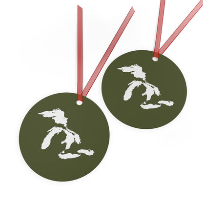 Great Lakes Christmas Ornament | Metal - Army Green