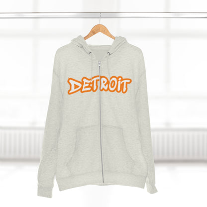 'Detroit' Hoodie (Orange Tag Font) | Unisex Full Zip