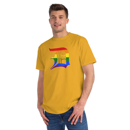 Detroit 'Old English D' T-Shirt (Rainbow Pride Edition) | Unisex Organic