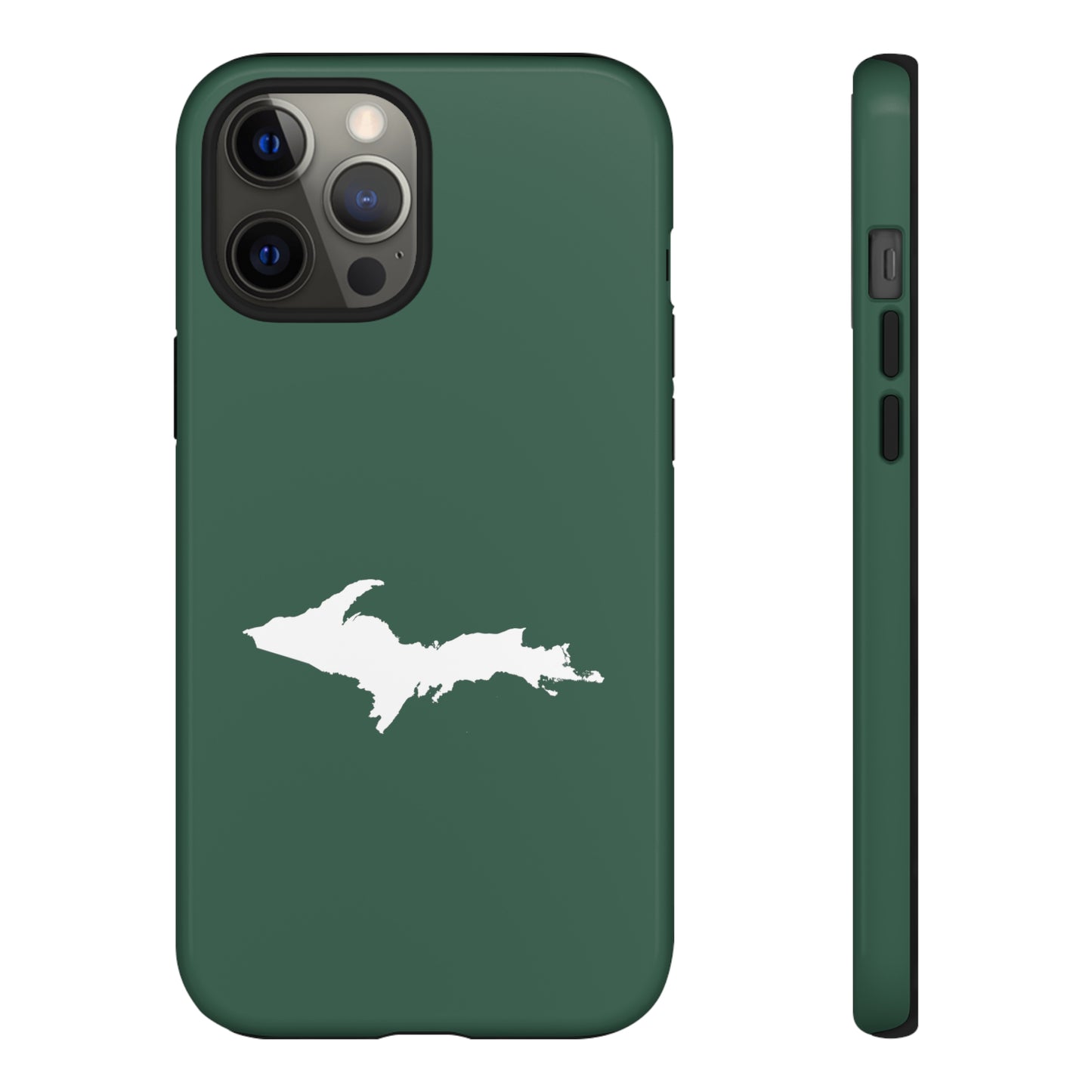 Michigan Upper Peninsula Tough Phone Case (Ginger Ale Green w/ UP Outline) | Apple iPhone