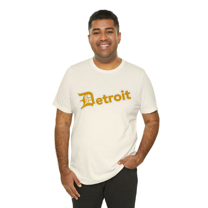 'Detroit' T-Shirt (Gold w/ Old English 'D') | Unisex Standard